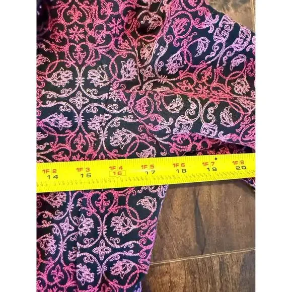 Talbots Blazer Jacket Size 2P Petite Pink Black Patterned 100% Cotton Lined - Picture 5 of 8